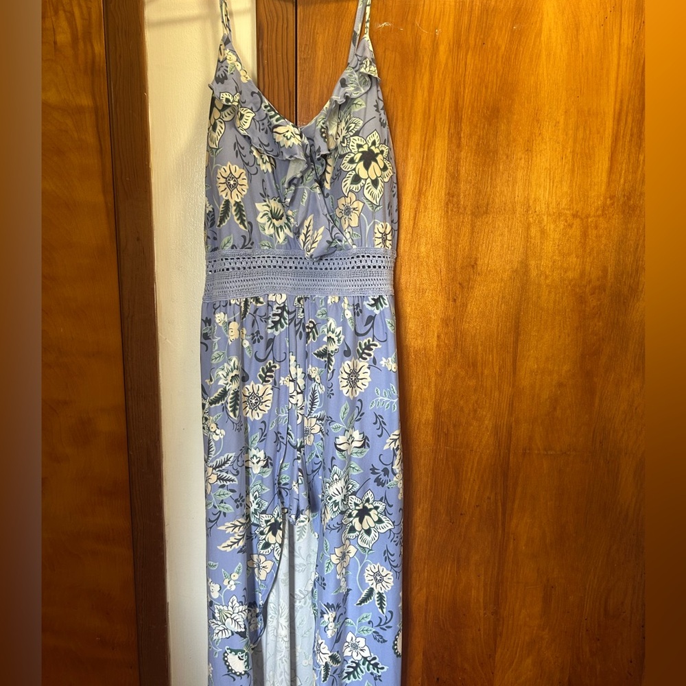 No Boundaries Blue and Yellow Floral Romper/Dress